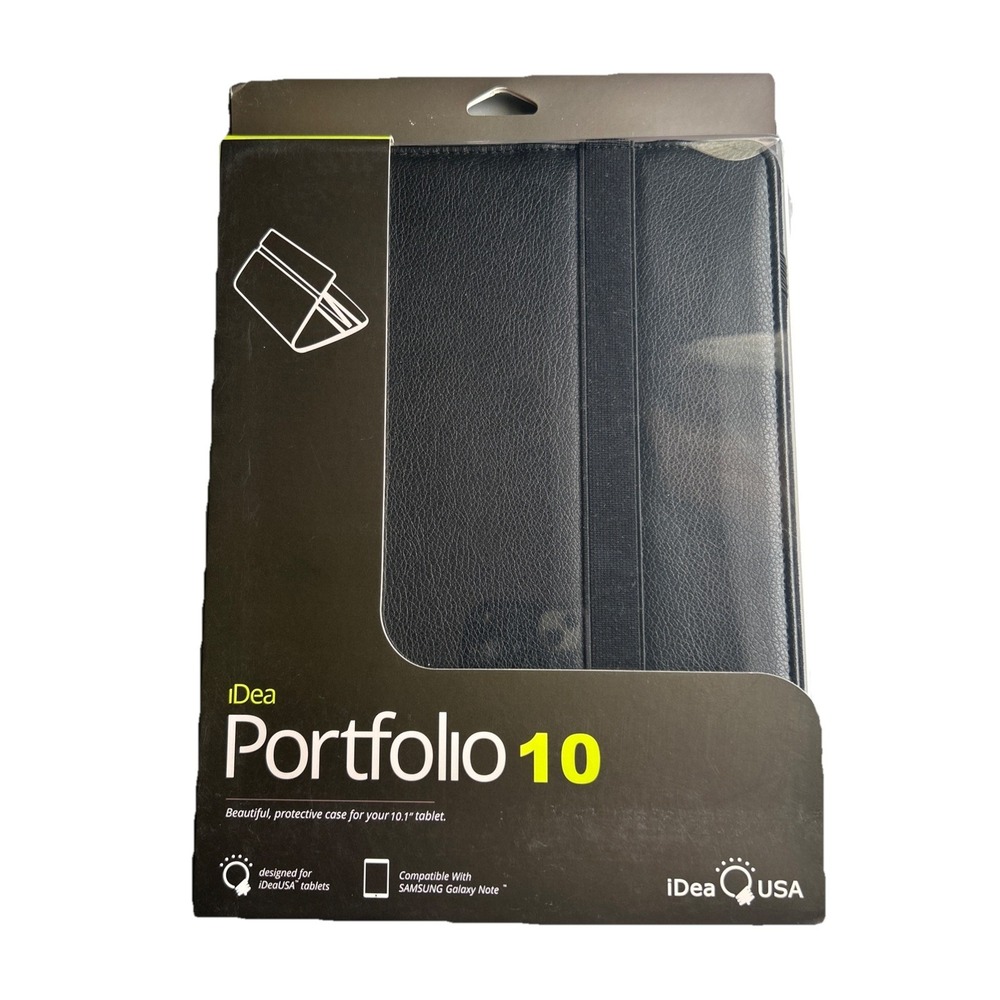 Portfolio 10 Leather Tablet Case for a 10.1 " tablet. New. Black. Damaged box.